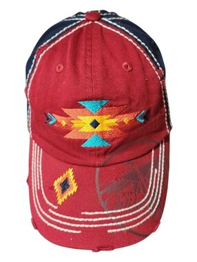 Catchfly Strapback Cap Hat  Southwestern One Size Adjustable Embroidered Cotton
